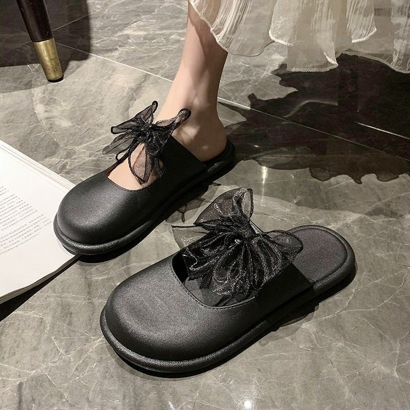 Đế Sandal  Bằng Chống Trượt Thắt Nơ Thời Trang Hàn Quốc 2025 Cho Nữ