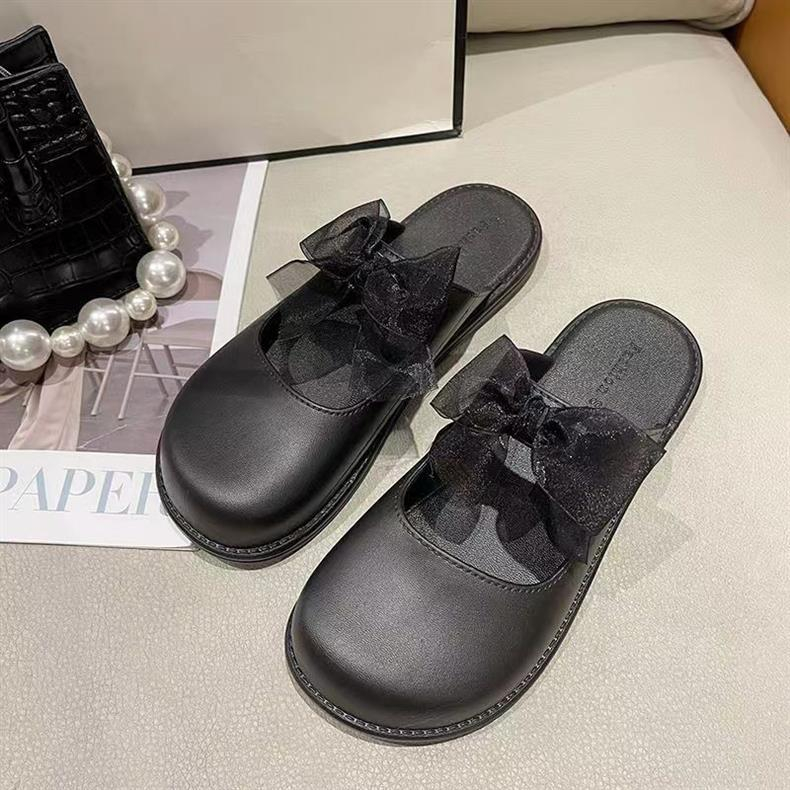Đế Sandal  Bằng Chống Trượt Thắt Nơ Thời Trang Hàn Quốc 2025 Cho Nữ
