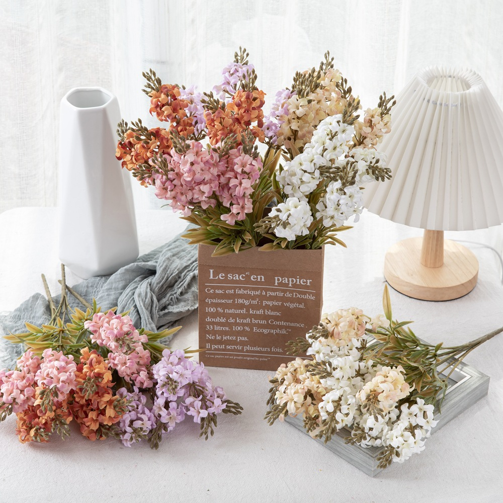 5 đầu lục bình hoa giả trang trí bàn ăn phòng khách cắm hoa trang ...