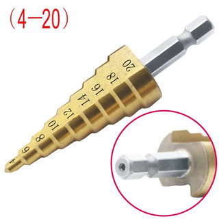 3 Chiếc 4-12mm 4-20mm 4-32mm HSS Thép Bước Mũi Khoan Nón Mũi Titan Phủ Dụng Cụ Điện Phụ Kiện Cắt Lỗ