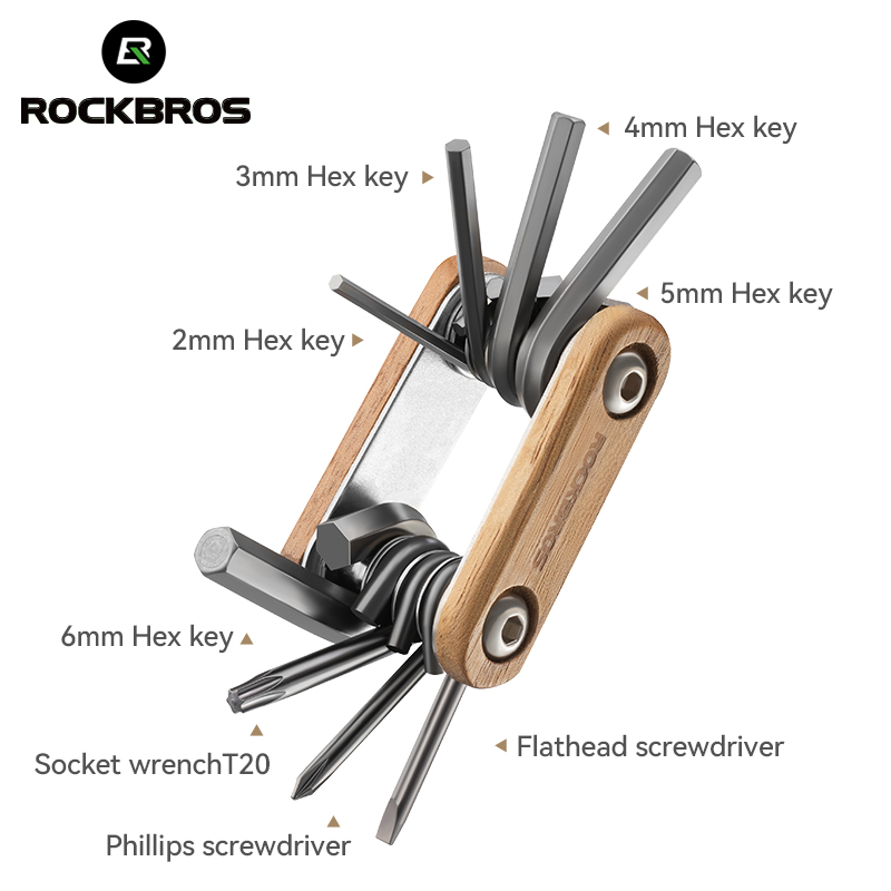 Rockbros 8 trong 1 Đa Năng Xe Đạp Công Cụ Sửa Chữa Kết Hợp Nội Thất Lục Giác Tháo Lắp Công Cụ Bảo Trì Di Động Xe Đạp Đường Núi