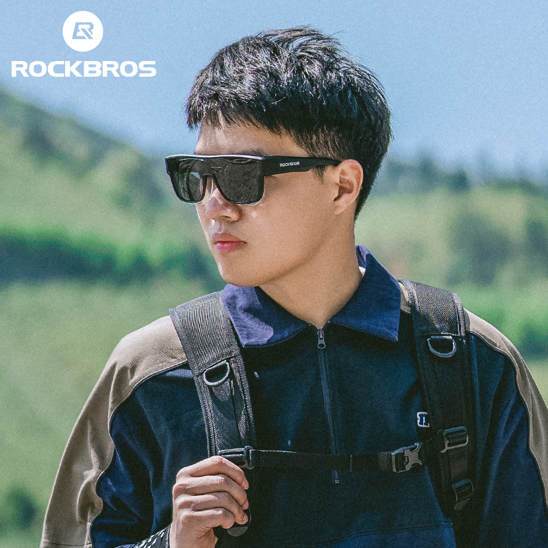 Kính râm đi xe đạp ROCKBROS Phân cực cận thị Kính khung lớn Kính bảo vệ ngoài trời chống gió cho du lịch và thể thao