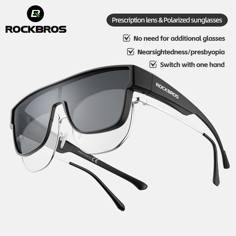 Kính râm đi xe đạp ROCKBROS Phân cực cận thị Kính khung lớn Kính bảo vệ ngoài trời chống gió cho du lịch và thể thao