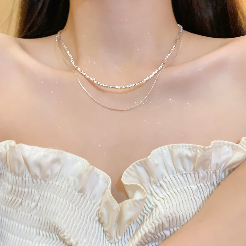 Vòng Cổ Choker Hai Lớp Lấp Lánh Thời Trang Cho Nữ