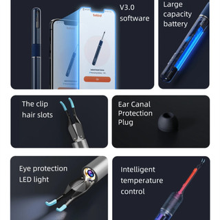 Bebird Note 5 Pro Max Phiên bản cuối cùng 10 Megapixel Nội soi trực quan Earpick Nhíp Công cụ loại bỏ sáp tai tất cả trong 1