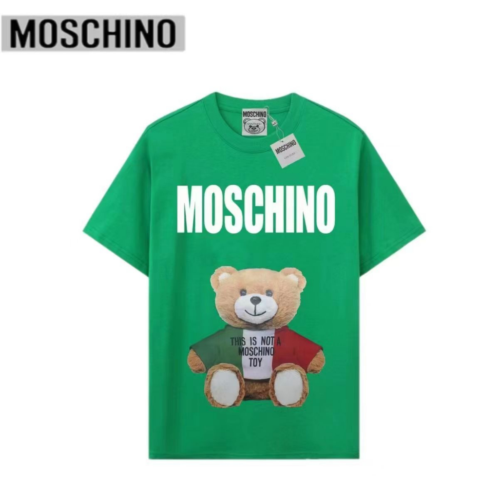Mới moscoh Cổ Điển Gấu In Hình Thời Trang Dành Cho Nam Nữ Cặp Đôi Áo Thun Cổ Nhãn + tag02