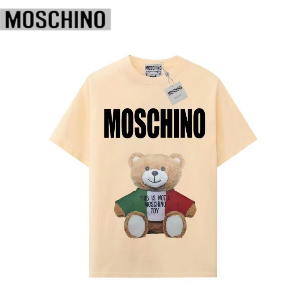 Mới moscoh Cổ Điển Gấu In Hình Thời Trang Dành Cho Nam Nữ Cặp Đôi Áo Thun Cổ Nhãn + tag02