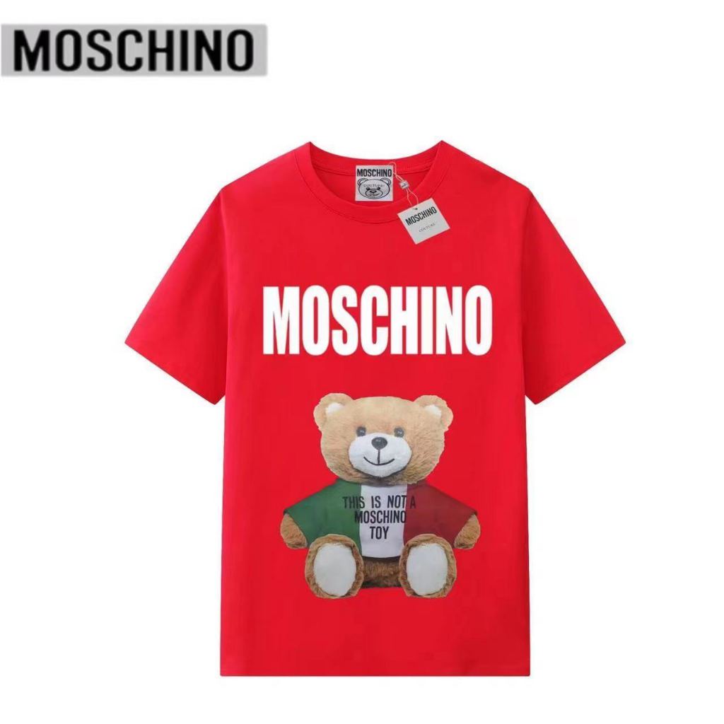 Mới moscoh Cổ Điển Gấu In Hình Thời Trang Dành Cho Nam Nữ Cặp Đôi Áo Thun Cổ Nhãn + tag02