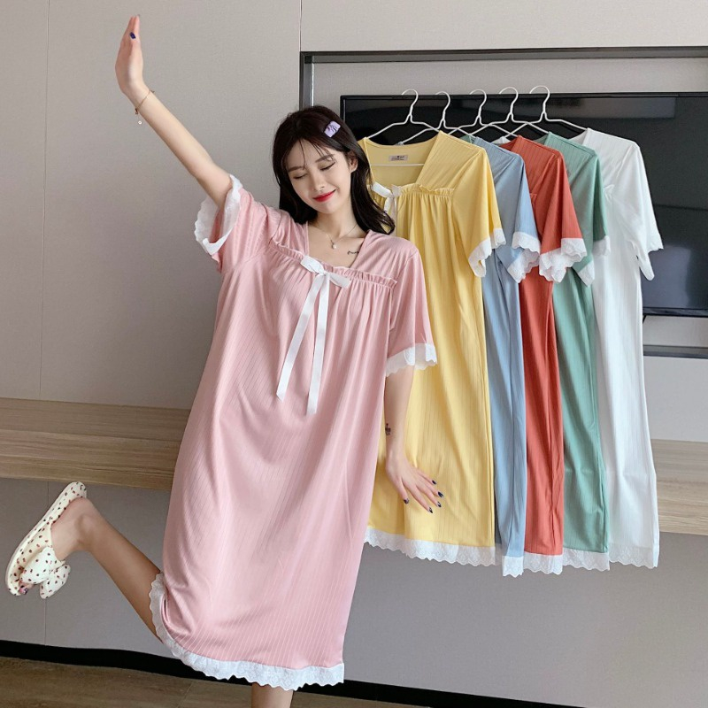 Đầm Ngủ Mỏng Mùa Hè Dáng Suông Tay Cộc Phong Cách Nhật Bản Cho Nữ Mã Lff0728