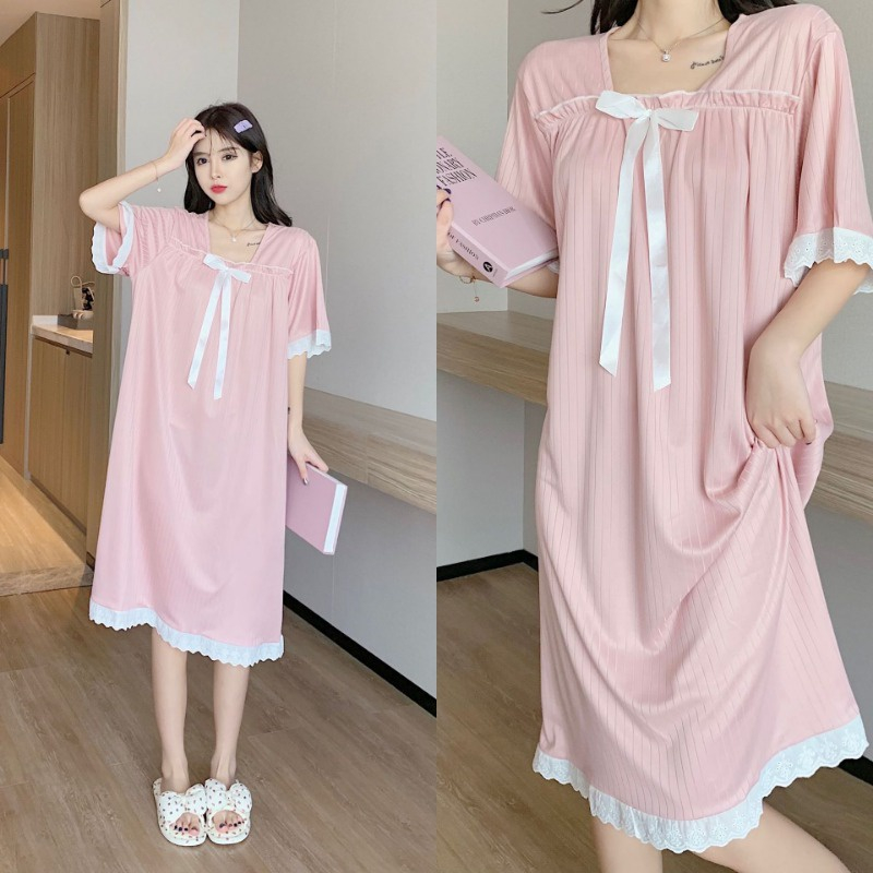 Đầm Ngủ Mỏng Mùa Hè Dáng Suông Tay Cộc Phong Cách Nhật Bản Cho Nữ Mã Lff0728