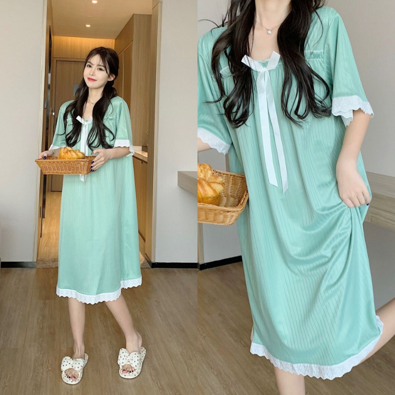 Đầm Ngủ Mỏng Mùa Hè Dáng Suông Tay Cộc Phong Cách Nhật Bản Cho Nữ Mã Lff0728