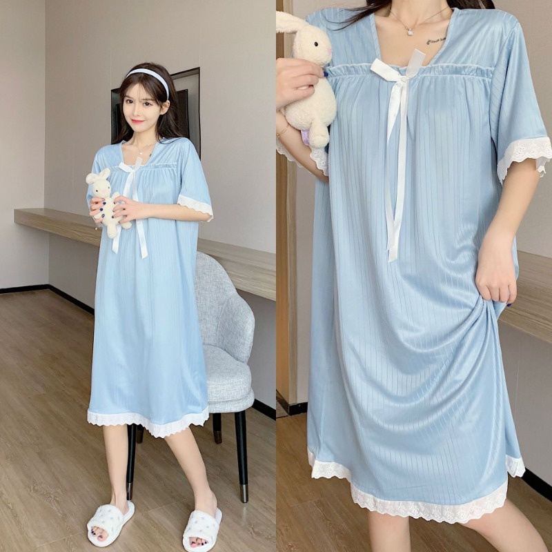 Đầm Ngủ Mỏng Mùa Hè Dáng Suông Tay Cộc Phong Cách Nhật Bản Cho Nữ Mã Lff0728