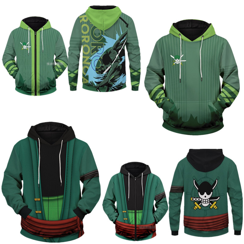 Áo Hoodie One Piece Roronoa Zoro in Kỹ Thuật Số - Phong Cách Thời Trang