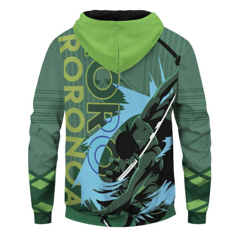 Áo Hoodie One Piece Roronoa Zoro in Kỹ Thuật Số - Phong Cách Thời Trang