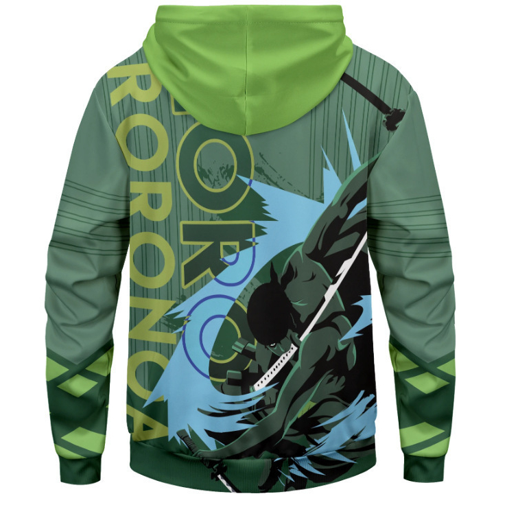 Áo Hoodie One Piece Roronoa Zoro in Kỹ Thuật Số - Phong Cách Thời Trang