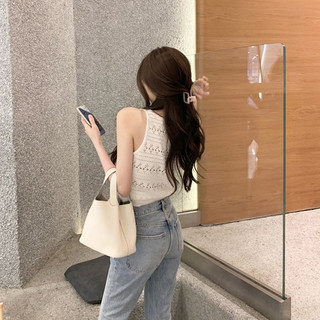 ZHELIHANGFEI Áo dệt kim mỏng dáng ngắn thời trang mùa hè dành cho nữ