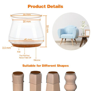 Bộ 32 Miếng Đệm Silicone Bảo Vệ Chân Ghế: Giữ Sàn Gỗ Cứng Chống Trầy Không Cần Khoan