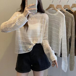 Áo Thun Nữ Dài Tay Cổ Tròn Thời Trang Hàn Quốc