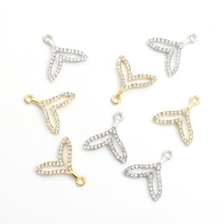 Set 10 Mặt Vòng cổ Hợp Kim Hình Đuôi Cá Voi Đính Đá Pha Lê Thời Trang