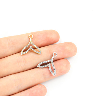 Set 10 Mặt Vòng cổ Hợp Kim Hình Đuôi Cá Voi Đính Đá Pha Lê Thời Trang
