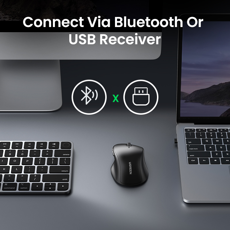 New in Sale Ugreen Chuột không dây 2.4 G 4000DPI Bluetooth 5.0 Cong thái học chuột 5 nút cho Laptop Macbook PC | BigBuy360 - bigbuy360.vn