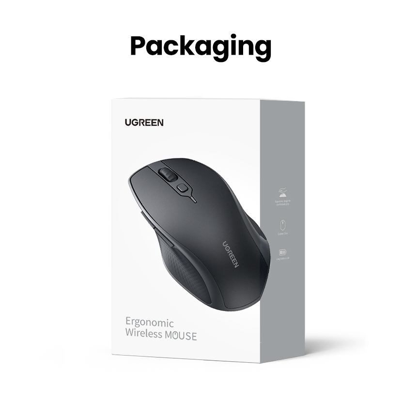 New in Sale Ugreen Chuột không dây 2.4 G 4000DPI Bluetooth 5.0 Cong thái học chuột 5 nút cho Laptop Macbook PC | BigBuy360 - bigbuy360.vn