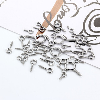 20 Chiếc Thép Không Gỉ Vít Mắt Chân Cho Mặt Dây Chuyền Sắt Vít 8 / 10 / 12 / 17 Mm Móc Mắt Khóa Phù Hợp Với Khoan Hạt DIY Trang Sức Làm