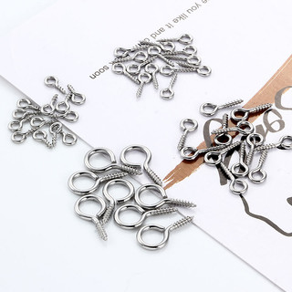 20 Chiếc Thép Không Gỉ Vít Mắt Chân Cho Mặt Dây Chuyền Sắt Vít 8 / 10 / 12 / 17 Mm Móc Mắt Khóa Phù Hợp Với Khoan Hạt DIY Trang Sức Làm