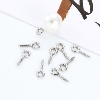 20 Chiếc Thép Không Gỉ Vít Mắt Chân Cho Mặt Dây Chuyền Sắt Vít 8 / 10 / 12 / 17 Mm Móc Mắt Khóa Phù Hợp Với Khoan Hạt DIY Trang Sức Làm