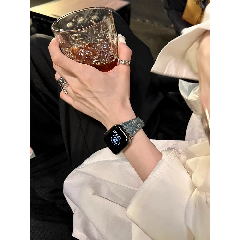 Dây đeo Denim thắt lưng nhỏ dành cho nữ dành cho Apple Watch S11 SE3 Ultra3 S10 S9 S8 SE S7 S6 Ultra 49mm 46mm 42mm 40mm 44mm 41mm 45mm Iwatch Band