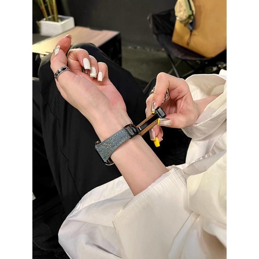 Dây đeo Denim thắt lưng nhỏ dành cho nữ dành cho Apple Watch S11 SE3 Ultra3 S10 S9 S8 SE S7 S6 Ultra 49mm 46mm 42mm 40mm 44mm 41mm 45mm Iwatch Band