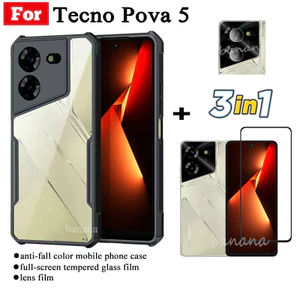 Ốp Điện Thoại Kính Cường Lực 3 Trong 1 Chống Rơi Cho Tecno POVA 5 Tecno Pova5 4G POVA 5