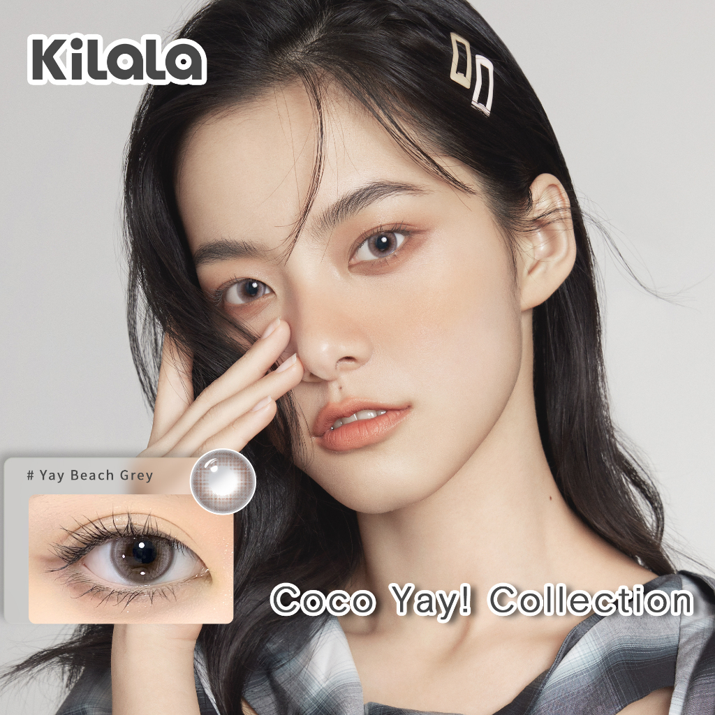 Kilala Lens Halfyearly Color Contact lenses Yay Beach Gray/Coconut