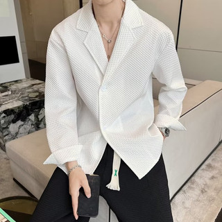 Xuân Thu Ánh Sáng Phong Cách Trưởng Thành Thoải Mái Thường Ngày Phù Hợp Với Cổ Áo Sơ Mi Nam Sang Trọng Ánh Sáng Hợp Thời Trang Màu Tối Giản Phù Hợp Với Áo Sơ Mi Ve Áo Ánh Sáng Sang Trọng Phong Cách Anh Yuppie Phong Cách Kinh Doanh Dài Tay Nam Top