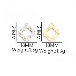 Set 10 Mặt Vòng cổ Hợp Kim Tráng Men Hình Cỏ Bốn Lá Đính Đá Màu Trắng Đen