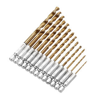 Bộ 13 mũi khoan tráng titan bằng thép tốc độ cao HSS 1 / 4 inch Chuôi lục giác 1,5-6,5mm