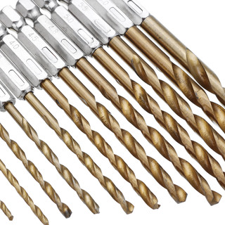 Bộ 13 mũi khoan tráng titan bằng thép tốc độ cao HSS 1 / 4 inch Chuôi lục giác 1,5-6,5mm