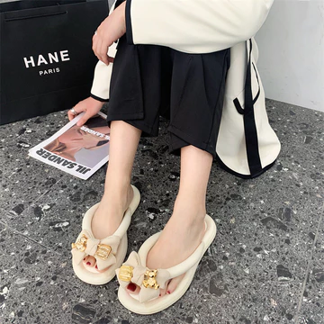 dép tông nữ dép nữ Dép xỏ ngón đế dày nhiều màu sắc Dép Bánh Mì Nữ Nơ Thời Trang Mùa Hè Mới Cho Dép Quai Ngang Nữ