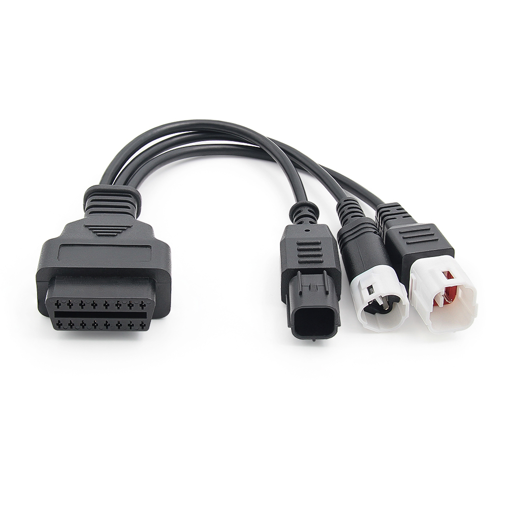 Dây Cáp Nối OBD2 3 Trong 1 OBD 2 Cho Xe Mô Tô Yamaha Moto 3PIN & 4PIN Và Honda 6PIN Sang 16PIN OBD