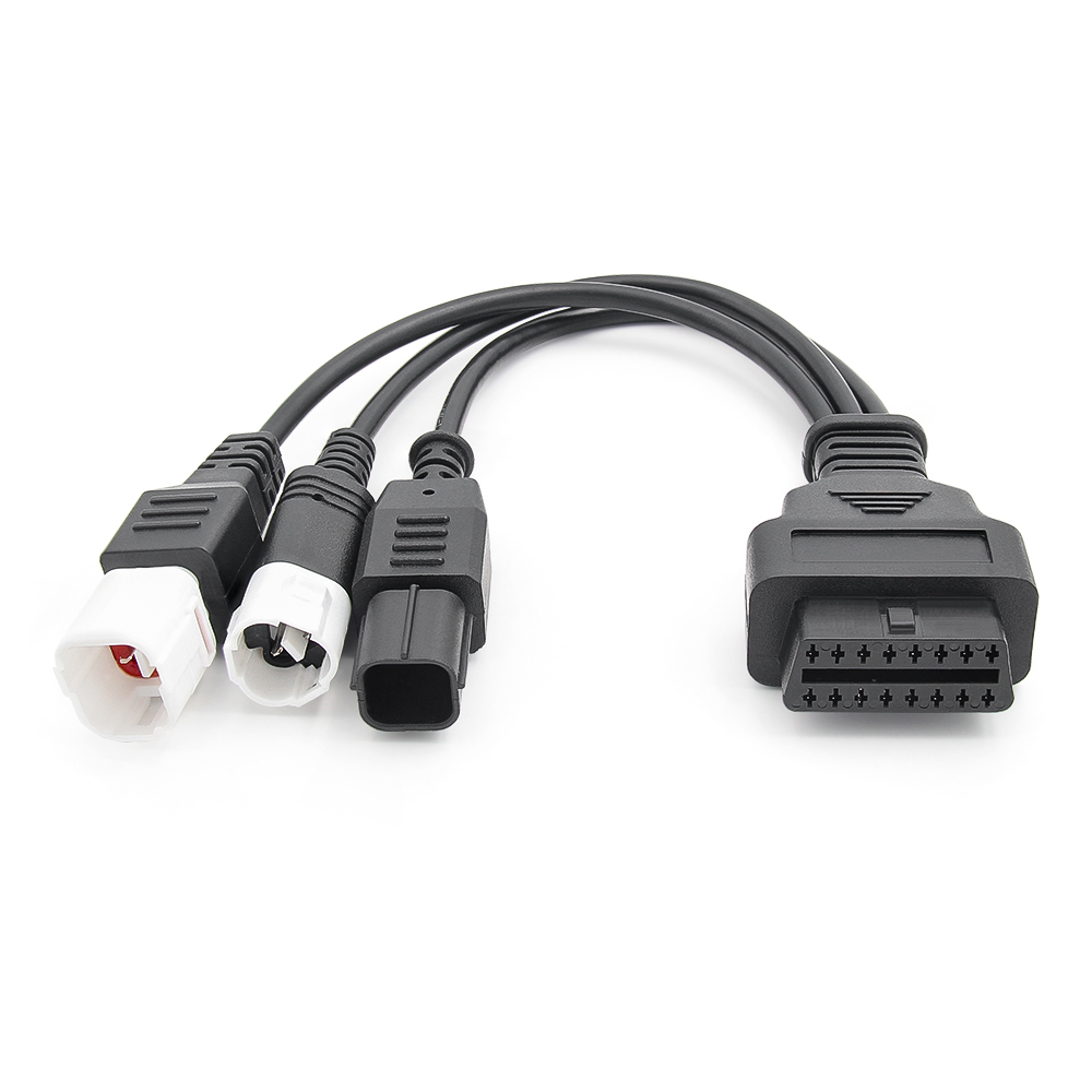 Dây Cáp Nối OBD2 3 Trong 1 OBD 2 Cho Xe Mô Tô Yamaha Moto 3PIN & 4PIN Và Honda 6PIN Sang 16PIN OBD