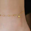 Lắc chân titan không gỉ mạ vàng 18k hình trái tim dễ thương phong cách thời trang trẻ trung ngọt ngào dành cho nữ