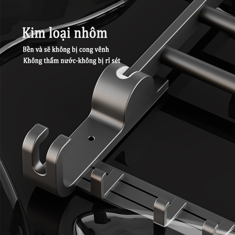 Ảnh Kệ MEIDOO gắn tường giữ khăn đa năng không cần khoan Giá để đồ bằng nhôm chắc chắn và bền 4