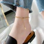 Lắc chân titan nữ không gỉ thiết kế hình trái tim khắc chữ tiếng anh phong cách thời trang trẻ trung năng động
