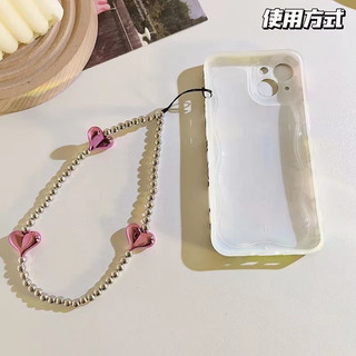 Rose pink love heart chian cho cô gái dây đeo điện thoại dễ thương dây chuyền điện thoại