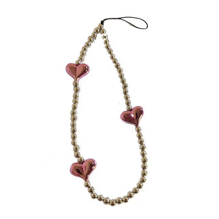Rose pink love heart chian cho cô gái dây đeo điện thoại dễ thương dây chuyền điện thoại