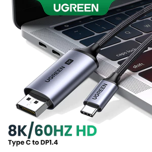 Ugreen 8K60Hz Usb C Sang Dp Cáp Usb C Sang Dp Nam Sang Nam Cáp bện Nylon cho màn hình HDTV Máy chiếu Laptop