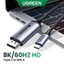 Ugreen 8K60Hz Usb C Sang Dp Cáp Usb C Sang Dp Nam Sang Nam Cáp bện Nylon cho màn hình HDTV Máy chiếu Laptop