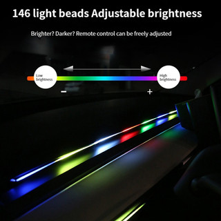 Đèn led ô tô ánh sáng xung quanh 64 màu dải acrylic 110cm đủ màu rgb nội thất ô tô ẩn ứng dụng điều khiển từ xa đèn khí quyển