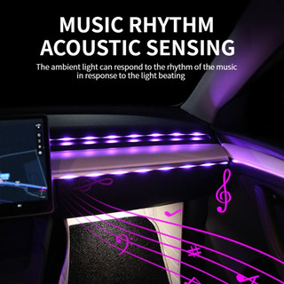 Đèn led ô tô ánh sáng xung quanh 64 màu dải acrylic 110cm đủ màu rgb nội thất ô tô ẩn ứng dụng điều khiển từ xa đèn khí quyển