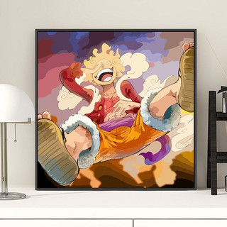 MOZI✨Trang bị thứ 5 của vua hải tặc luffy 40*40cm tranh tô màu theo số tranh tô màu số hoá nhân vật hoạt hình tranh sơn dầu số  tranh số hóa gam  sơn acrylic Tranh Sơn Dầu Trang Trí Hình Nhân Vật Luffy One Piece (Tự Sơn)
